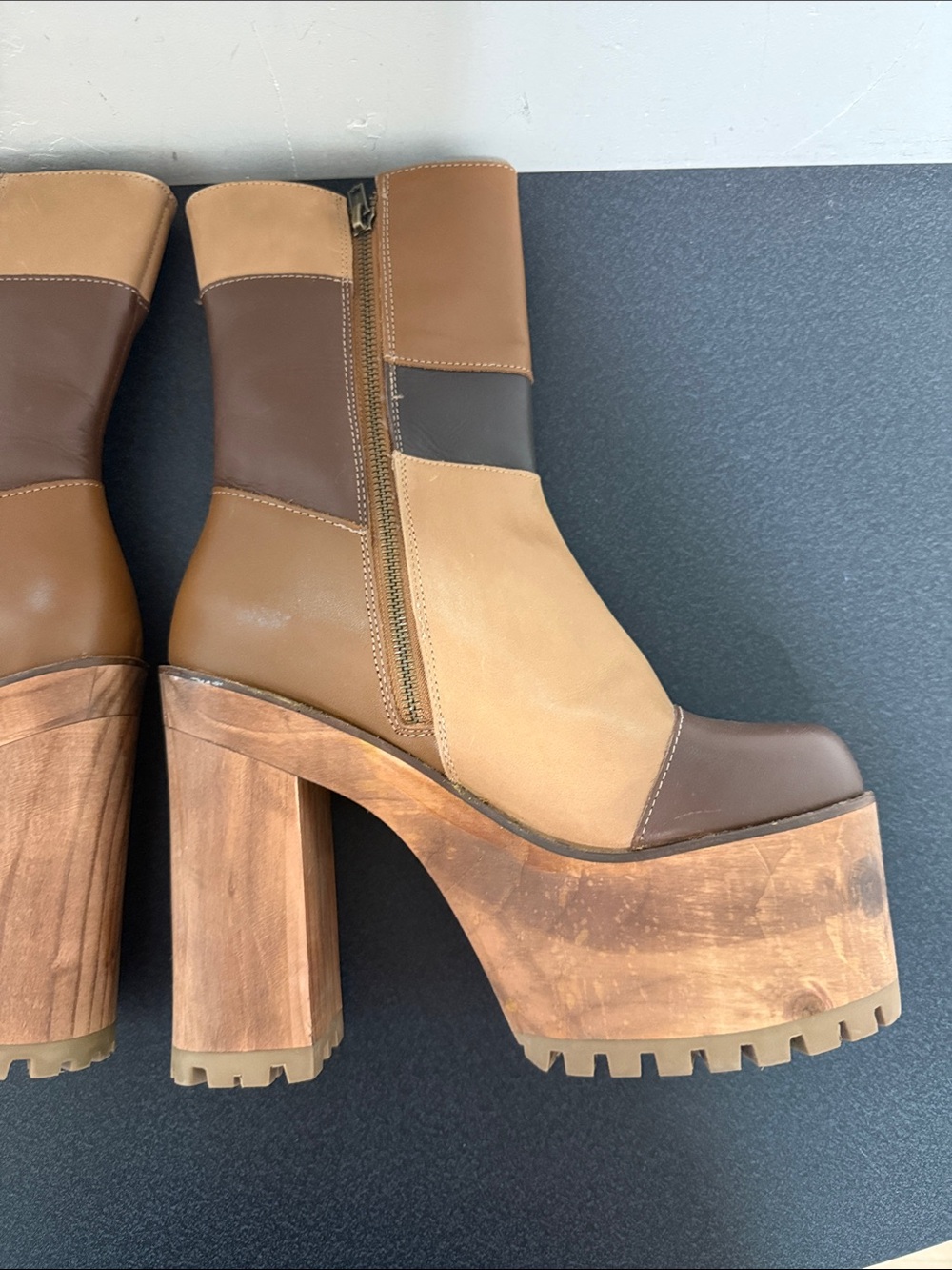 Women’s Chunky Platform Ankle Boots Y2K - Picture 3 of 9